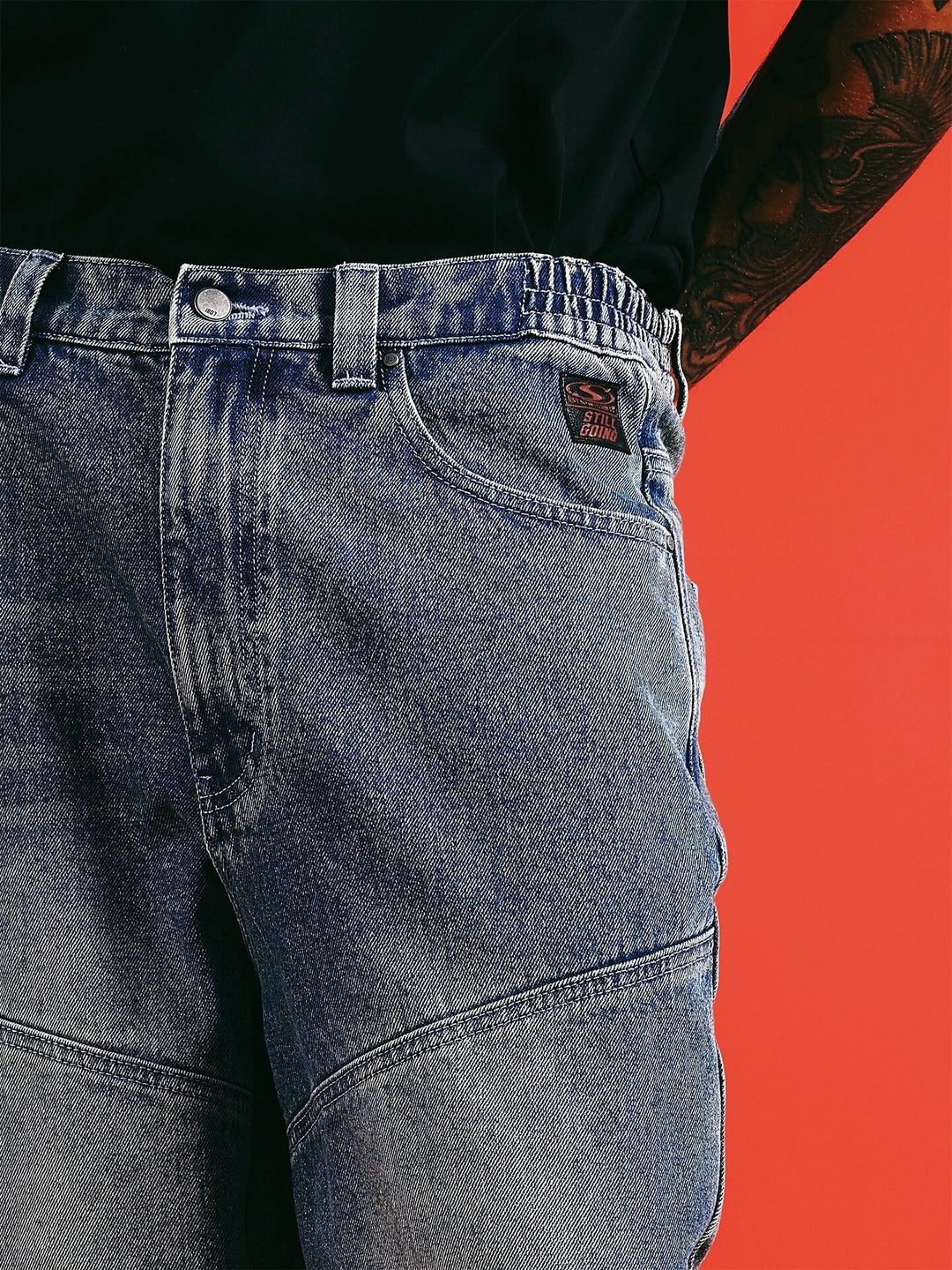 1807 Racing Structured Washed Baggy Jeans | Face 3 Face