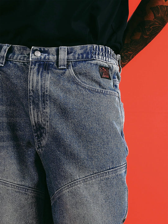 1807 Racing Structured Washed Baggy Jeans | Face 3 Face