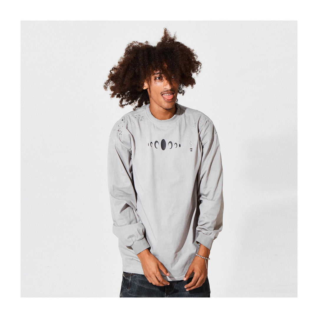 KARMANISTIC Standard Logo Washed Distressed Long Sleeve Tee | Face 3 Face