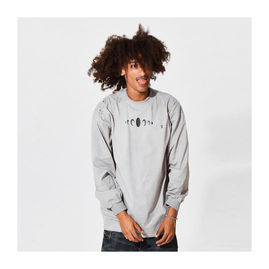 KARMANISTIC Standard Logo Washed Distressed Long Sleeve Tee | Face 3 Face