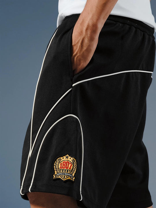 1807 Contrast Piping Sport Sweat Shorts | Face 3 Face