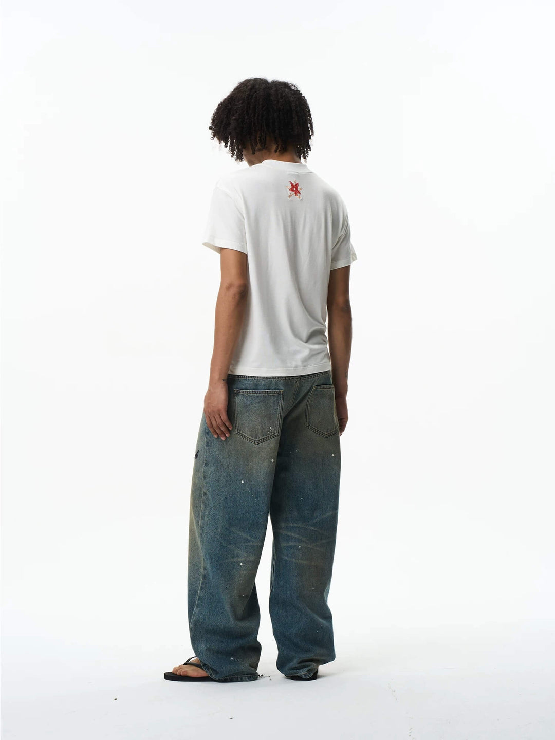 EXITMODE BY BLIND NO PLAN Washed Patch Embroidered Drawstring Baggy Jeans | Face 3 Face