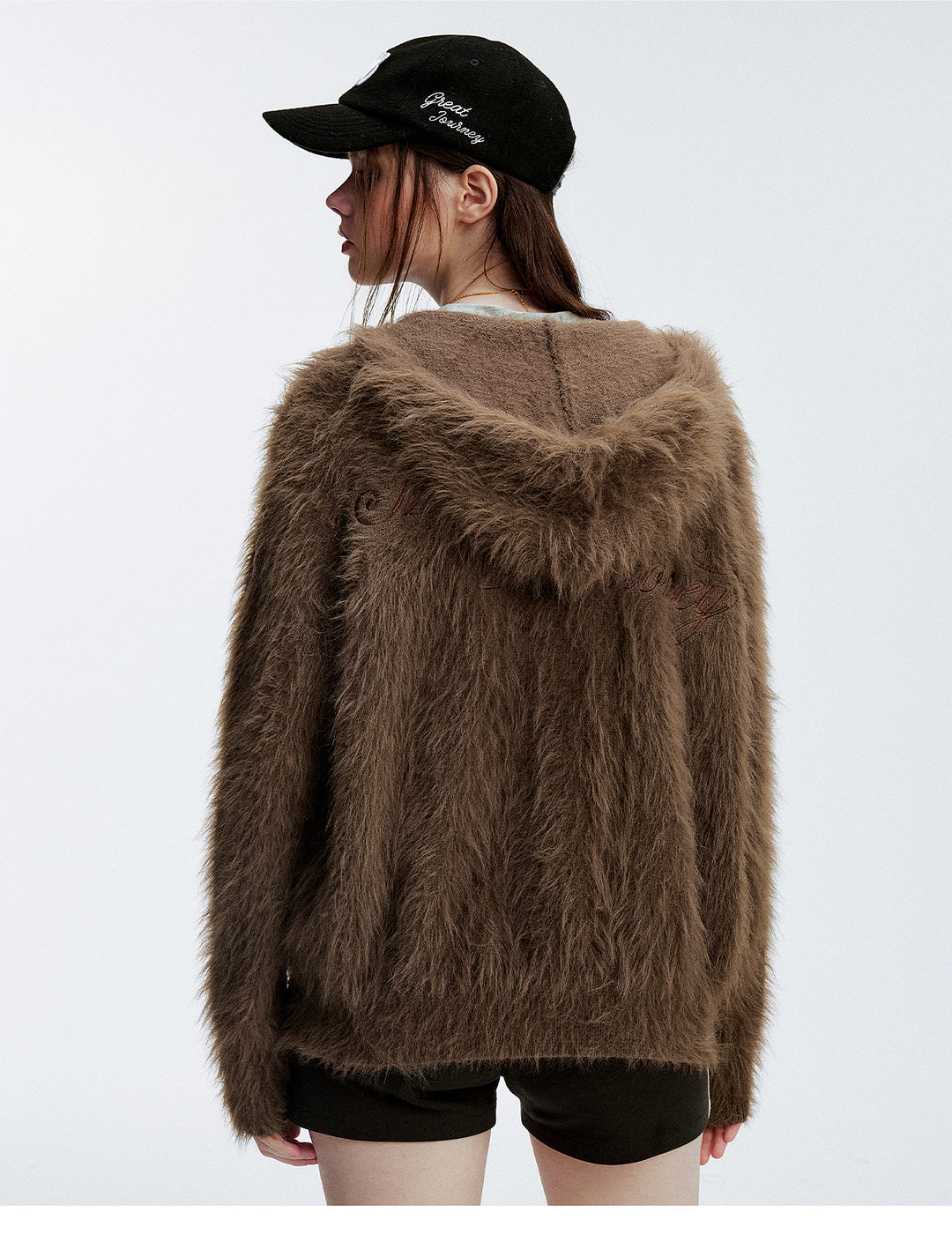 MEDM Mohair Hooded Zip Up Jacket | Face 3 Face