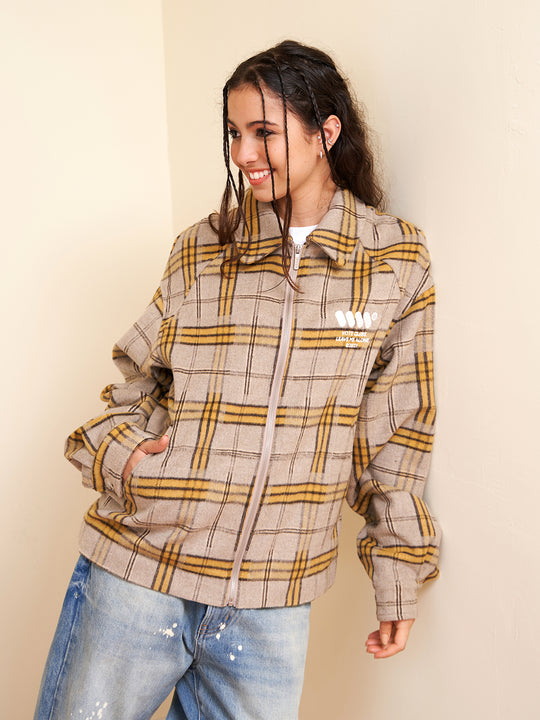VOTE Plaid Tweed Jacket