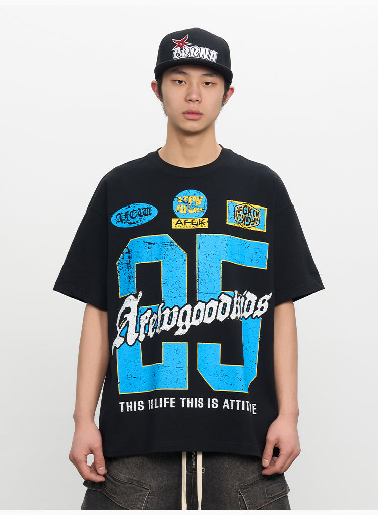 AFGK Vintage Number Print Tee | Face 3 Face