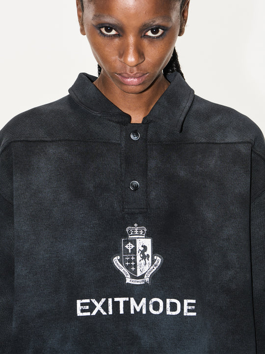 BLIND NO PLAN Cloud Shadow Distressed Dye Printed Polo | Face 3 Face