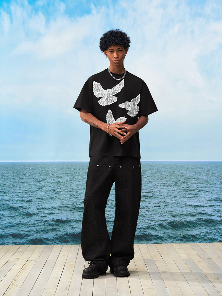 YADcrew Lace Peace Dove Print Tee | Face 3 Face