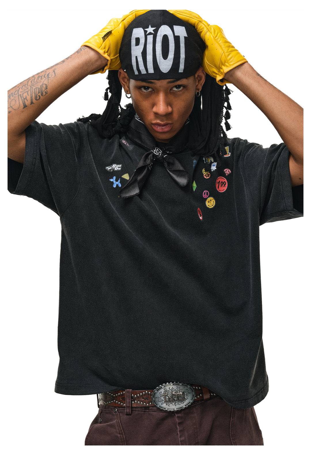 ANTIDOTE Sticker Print Washed Tee | Face 3 Face