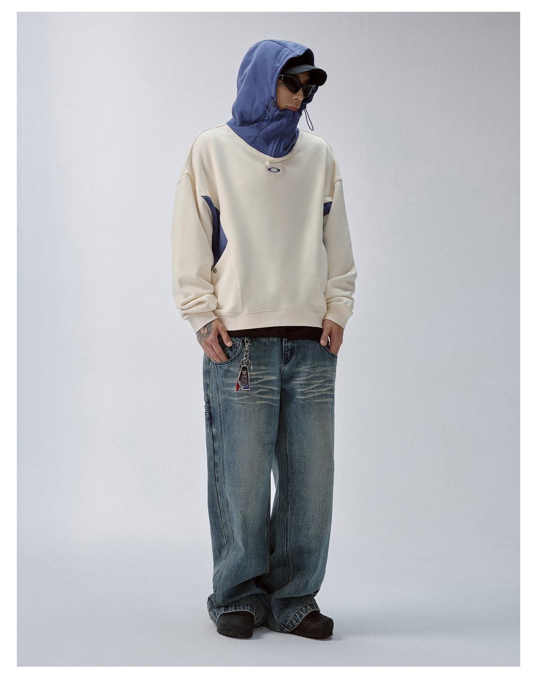 F2CE Color Block Hood with Zip Hoodie | Face 3 Face