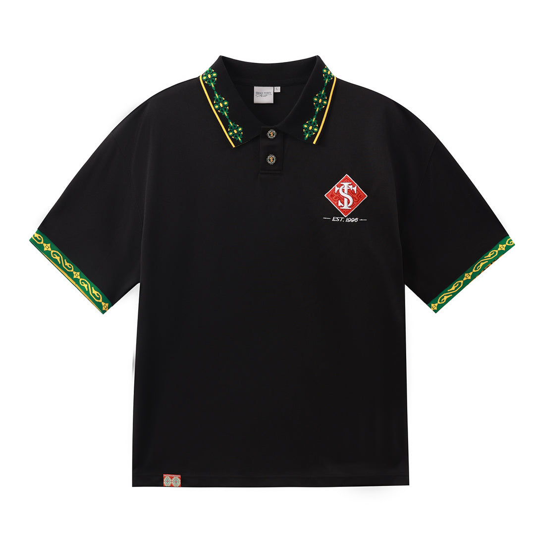 Small Town Kid Ethnic Pattern Jacquard Polo Shirt | Face 3 Face