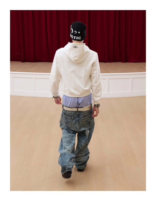 KARMANISTIC Rhinestone Embellished Slogan Print Hoodie | Face 3 Face