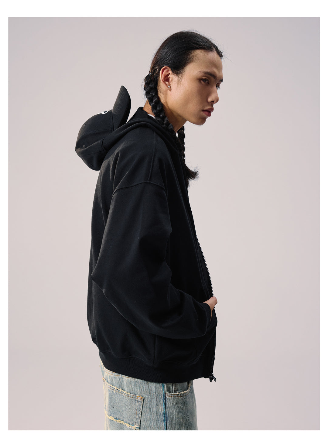 Remedy Baseball Cap Hood Zip Up Hoodie | Face 3 Face