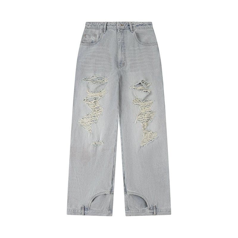 1807× LABT Paisley Pattern Washed Denim Jeans | Face 3 Face