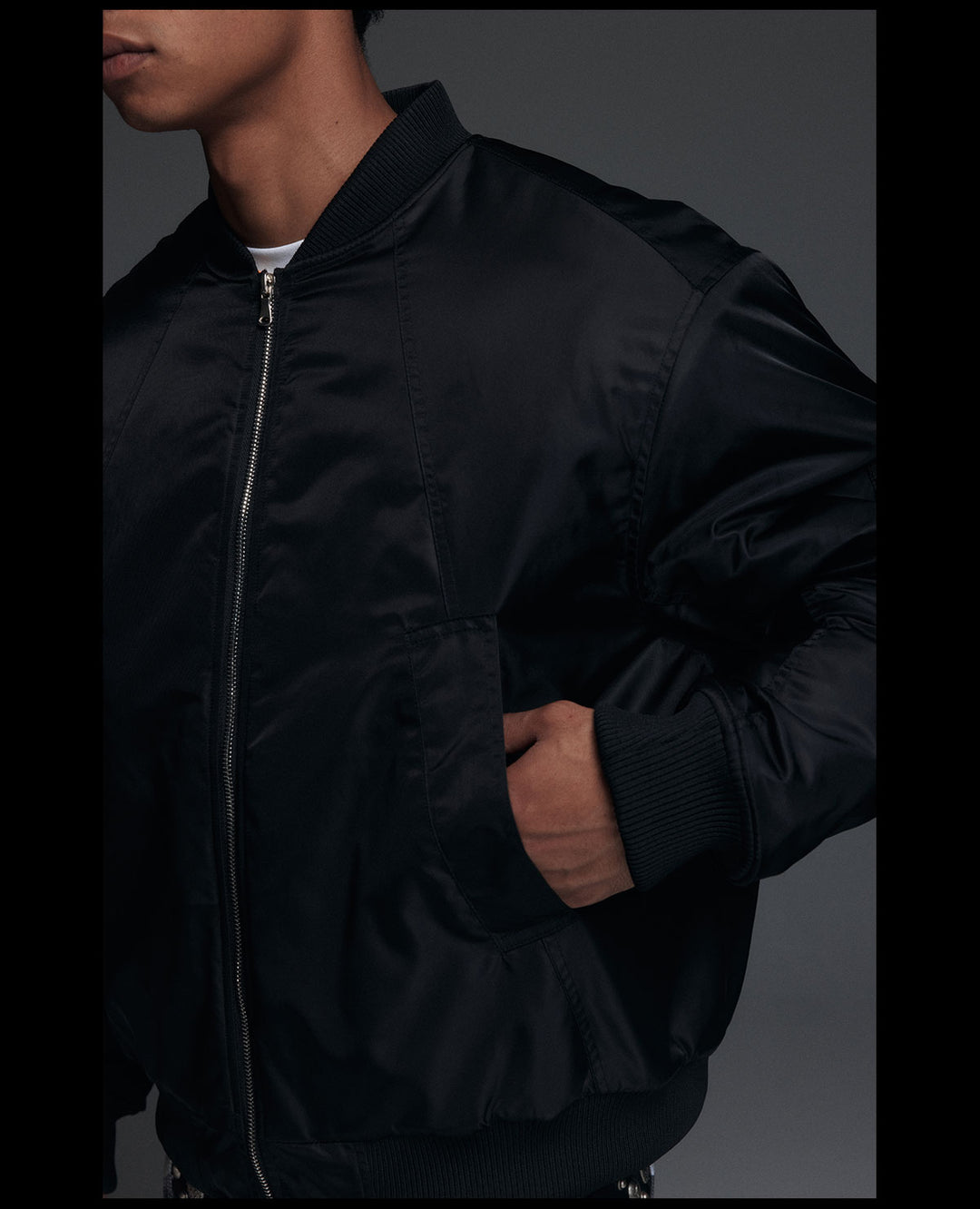 NOVACAM Black Short MA-1 Bomber Jacket | Face 3 Face