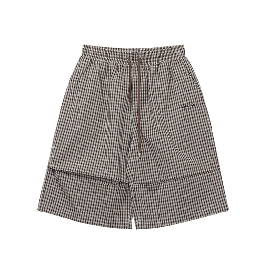 UNTILWERICH Plaid Pleated Knee Baggy Shorts | Face 3 Face