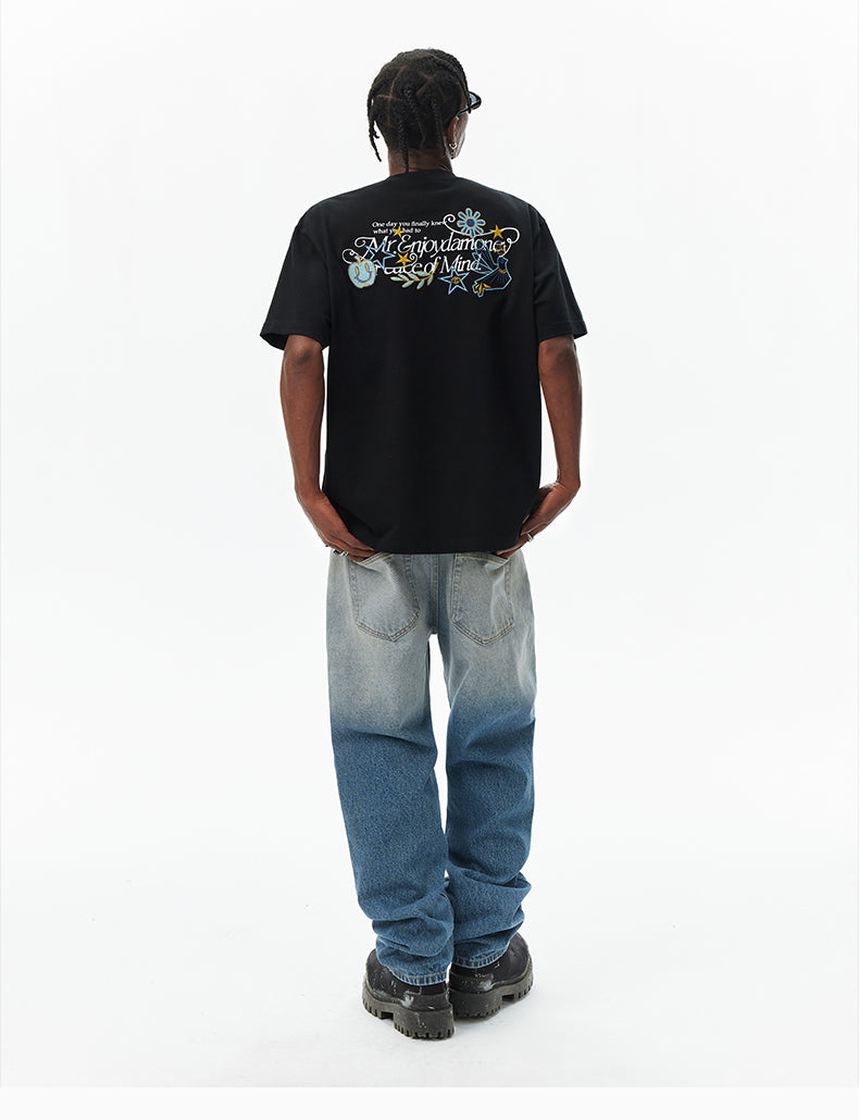 MEDM Glitter Bird and Apple Embroidered Tee | Face 3 Face