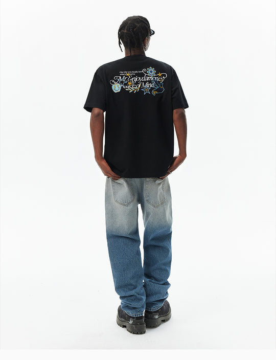 MEDM Glitter Bird and Apple Embroidered Tee | Face 3 Face