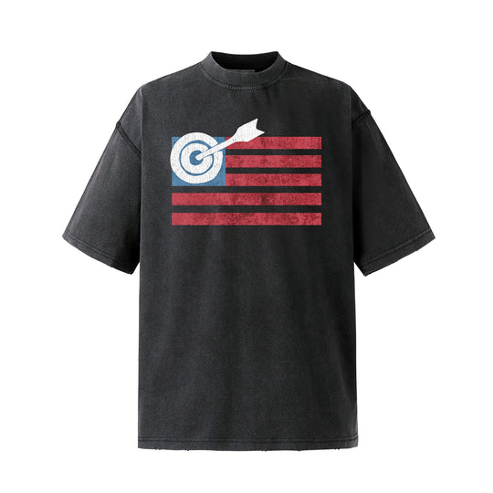 NOVACAM Washed Backstitch Vintage Print Black & Camouflage Tee | Face 3 Face