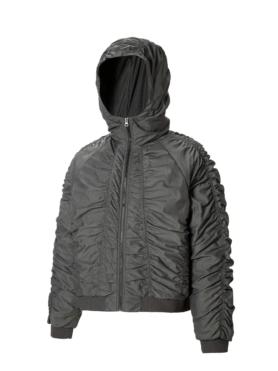 F2CE Ruched Hooded MA-1 Bomber Jacket | Face 3 Face
