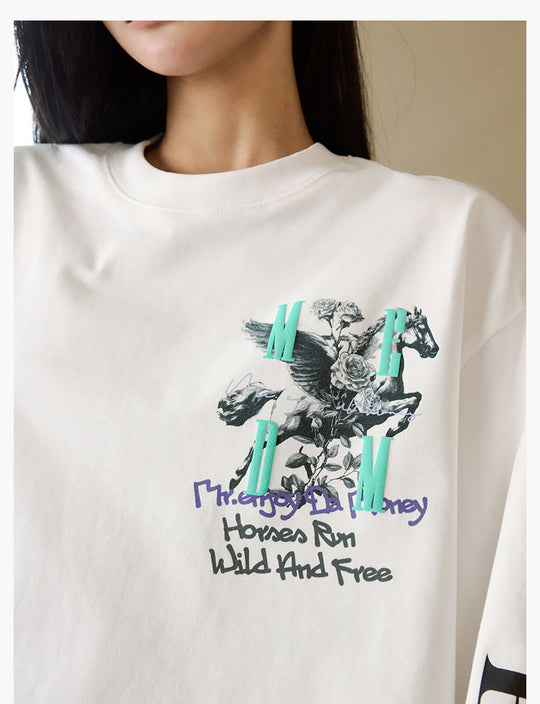 MEDM Pegasus and Rose Logo Long Sleeve Tee | Face 3 Face