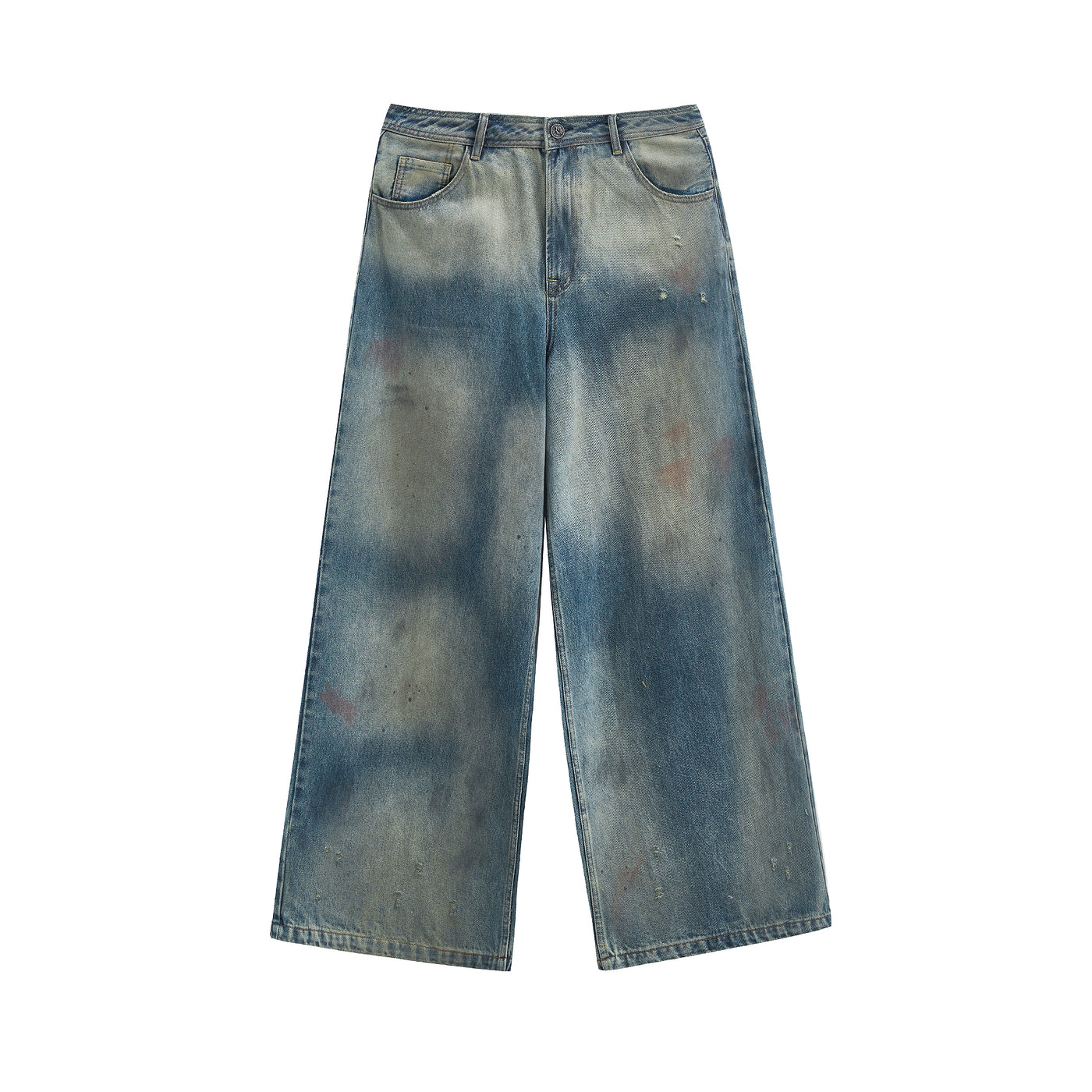 JHYQ Distressed Contrast Dyed Holes Baggy Jeans | Face 3 Face