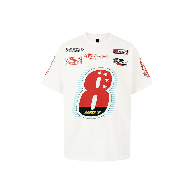 1807 Number 8 Racing Print Tee | Face 3 Face