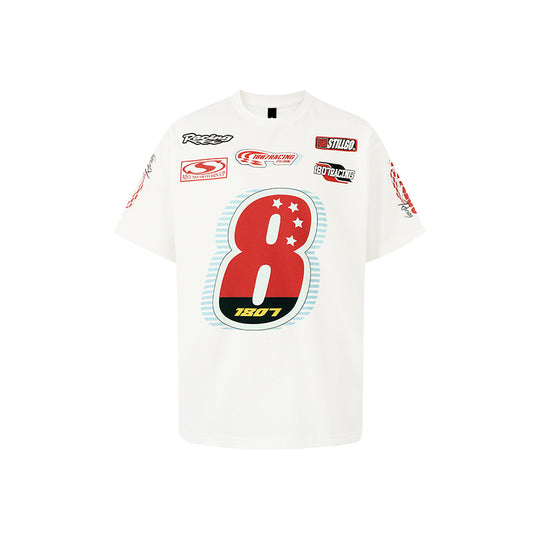 1807 Number 8 Racing Print Tee | Face 3 Face