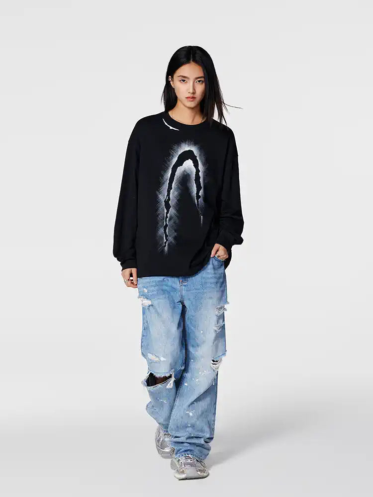 Achock Phantom Logo Print Long Sleeve Tee | Face 3 Face