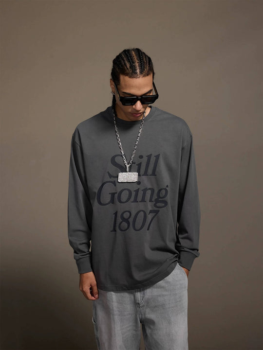 1807 STILLGOING Crackle Print Long Sleeve Tee | Face 3 Face