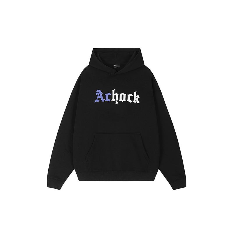 Puff print hoodies | Achock Colorblocking Printed Logo Hoodie | Face 3 Face