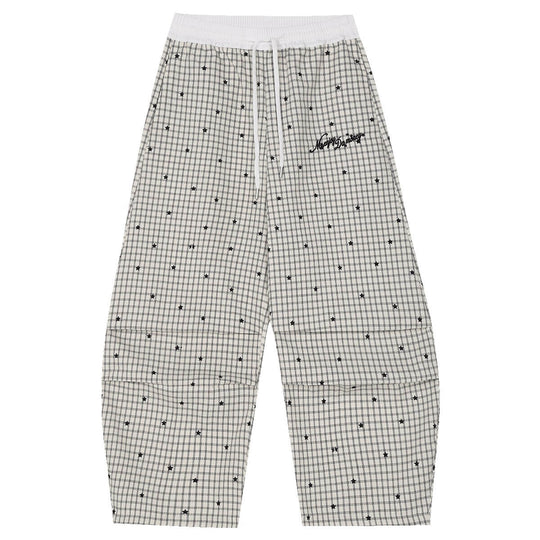 MEDM Star Print Checkered Double Layer Pants | Face 3 Face
