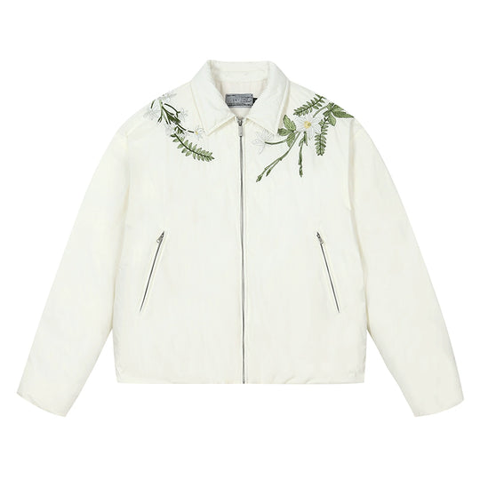 Harsh and Cruel Floral Embroidery Lapel Collar Down Jacket | Face 3 Face