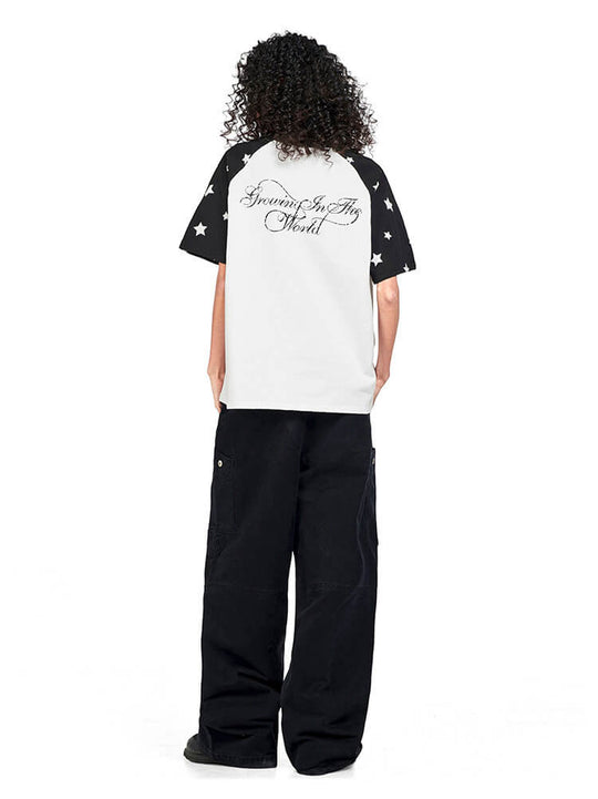 F3F Select Star Print Raglan Color Block Tee | Face 3 Face