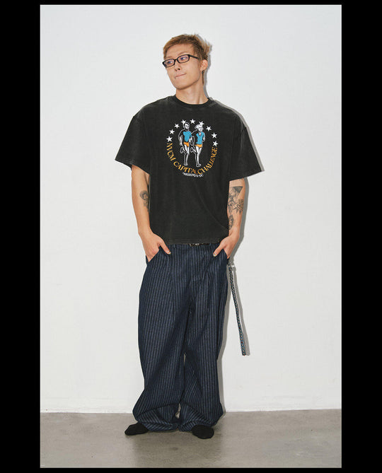 NOVACAM Running Graphic Print Washed Short Sleeve Tee | Face 3 Face