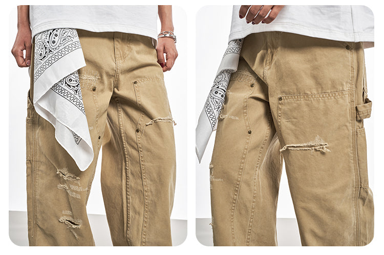 F3F Select Frayed Double Knee Work Painter Pants | Face 3 Face