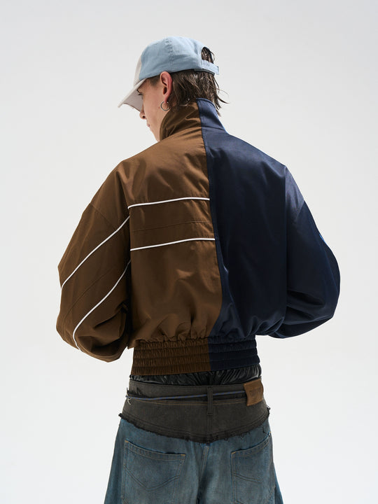 BLIND NO PLAN Color Clash Short Track Jacket | Face 3 Face
