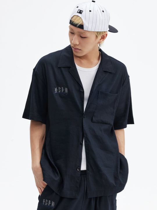MEDM Linen Cuban Collar Shirt | Face 3 Face
