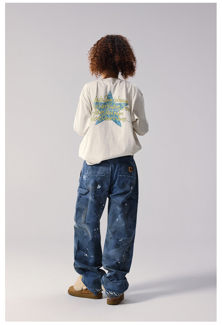 Remedy Duck and Star Aged Print Long Sleeve Tee | Face 3 Face