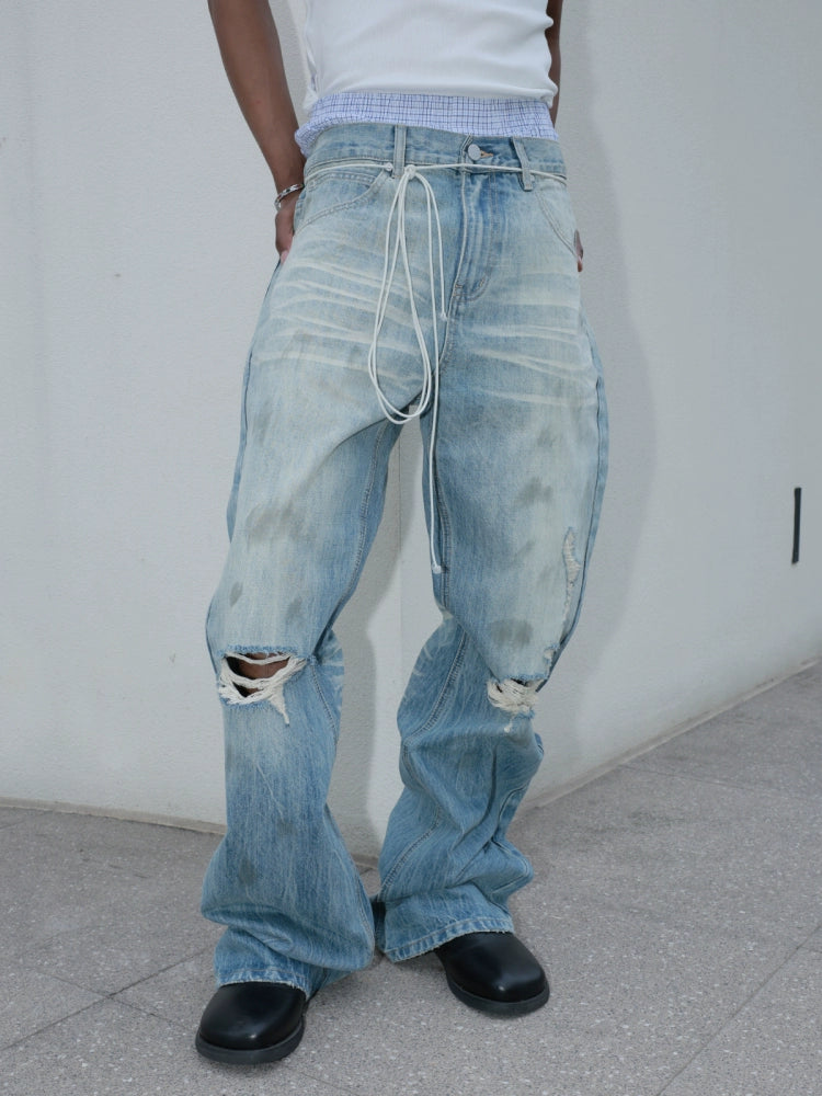 STEEPC Dirty Washed Faded Distressed Jeans | Face 3 Face