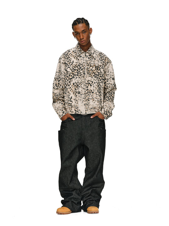 ANTIDOTE Leopard Washed Work Jacket | Face 3 Face