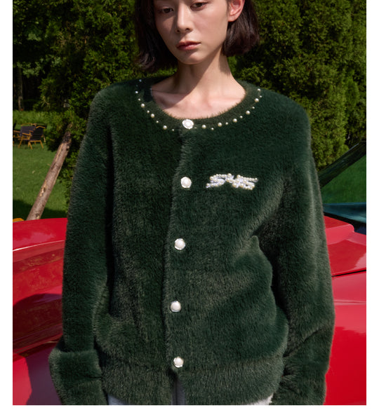 S45 Pearl Button Fuzzy Fleece Cardigan | Face 3 Face