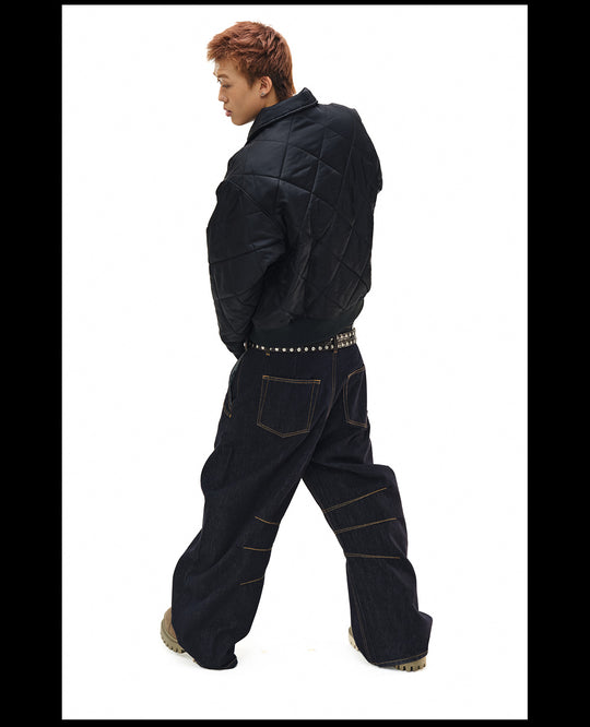 NOVACAM Diamond Plaid Quilted Puffer Jacket | Face 3 Face