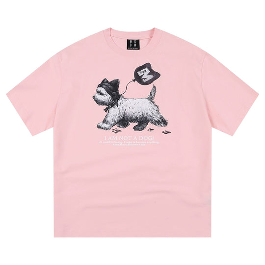 MEDM Cat Ear Hat Puppy Balloon Print Tee | Face 3 Face