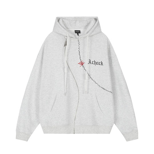 Achock Logo Embroidered Design S Zipper Hoodie