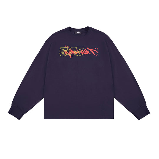 S45 Graffiti Font Typography Long-Sleeve Tee | Face 3 Face