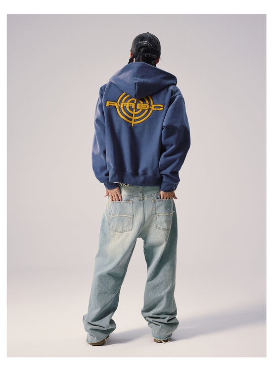 Remedy Terry Embroidery Zip Up Hoodie | Face 3 Face