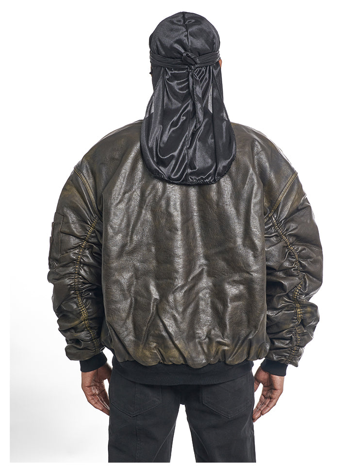 F3F Select Reversible PU Leather MA-1 Bomber Jacket | Face 3 Face