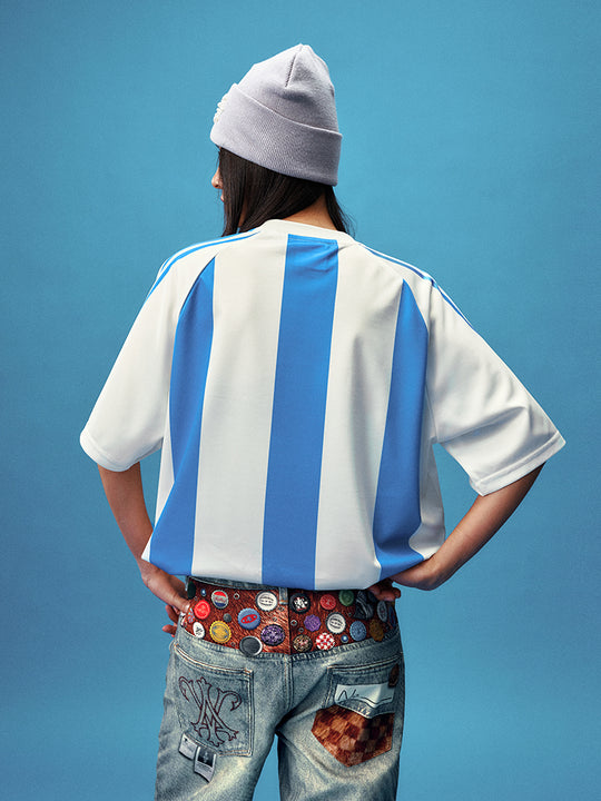 YADcrew Lace Peace Dove Striped Soccer Jersey | Face 3 Face