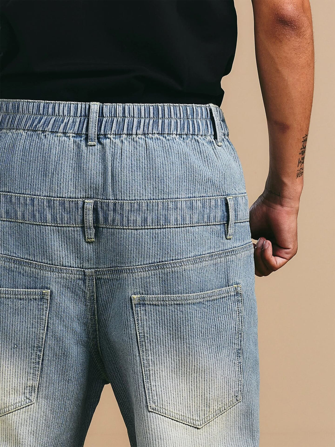 1807 Double Waist Deconstructed Washed Corduroy Jeans | Face 3 Face