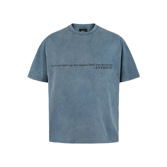 ANTIDOTE Slogan Washed Letter Print Tee